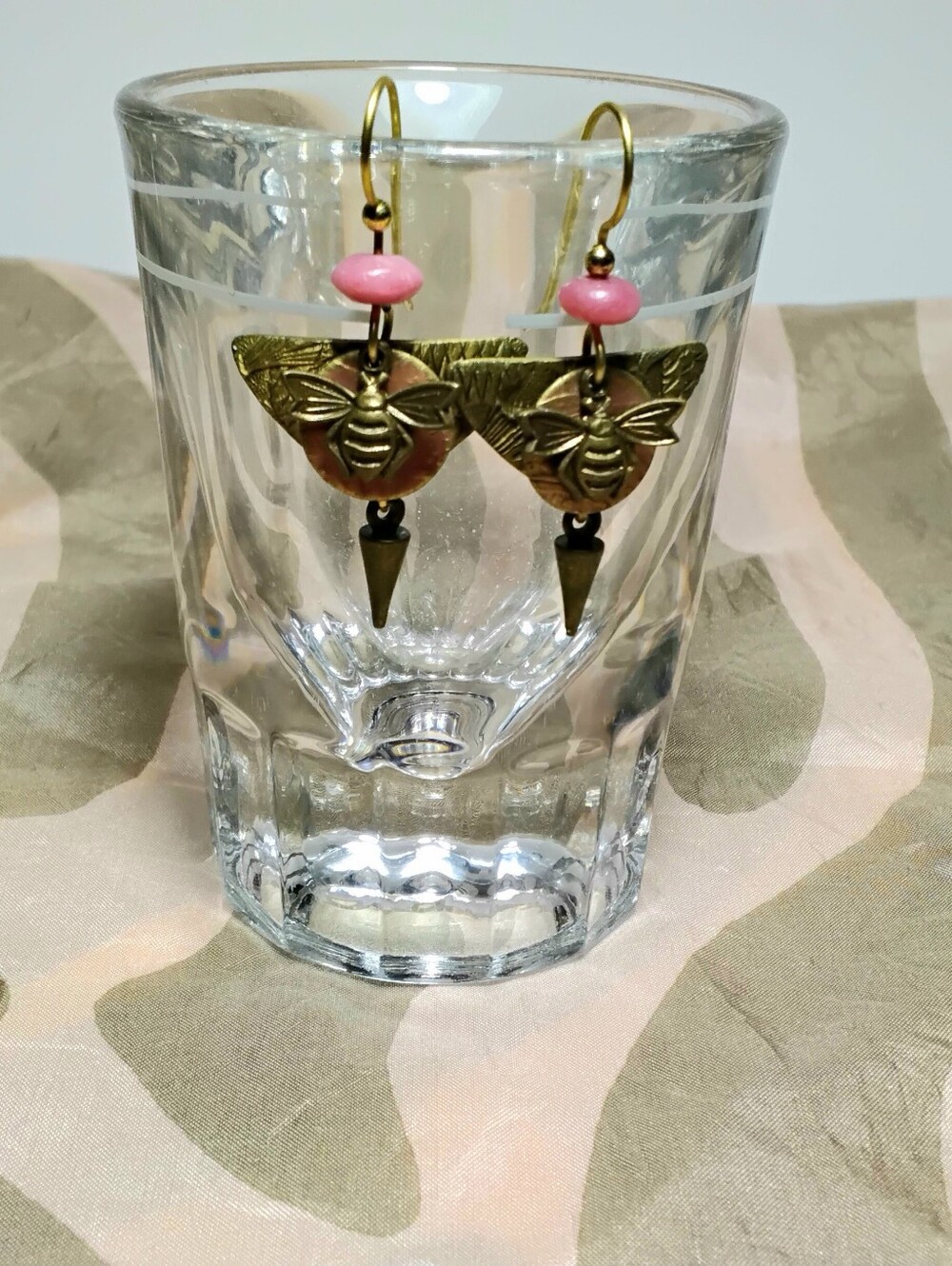 Silver Forest Bumble Bee Earrings